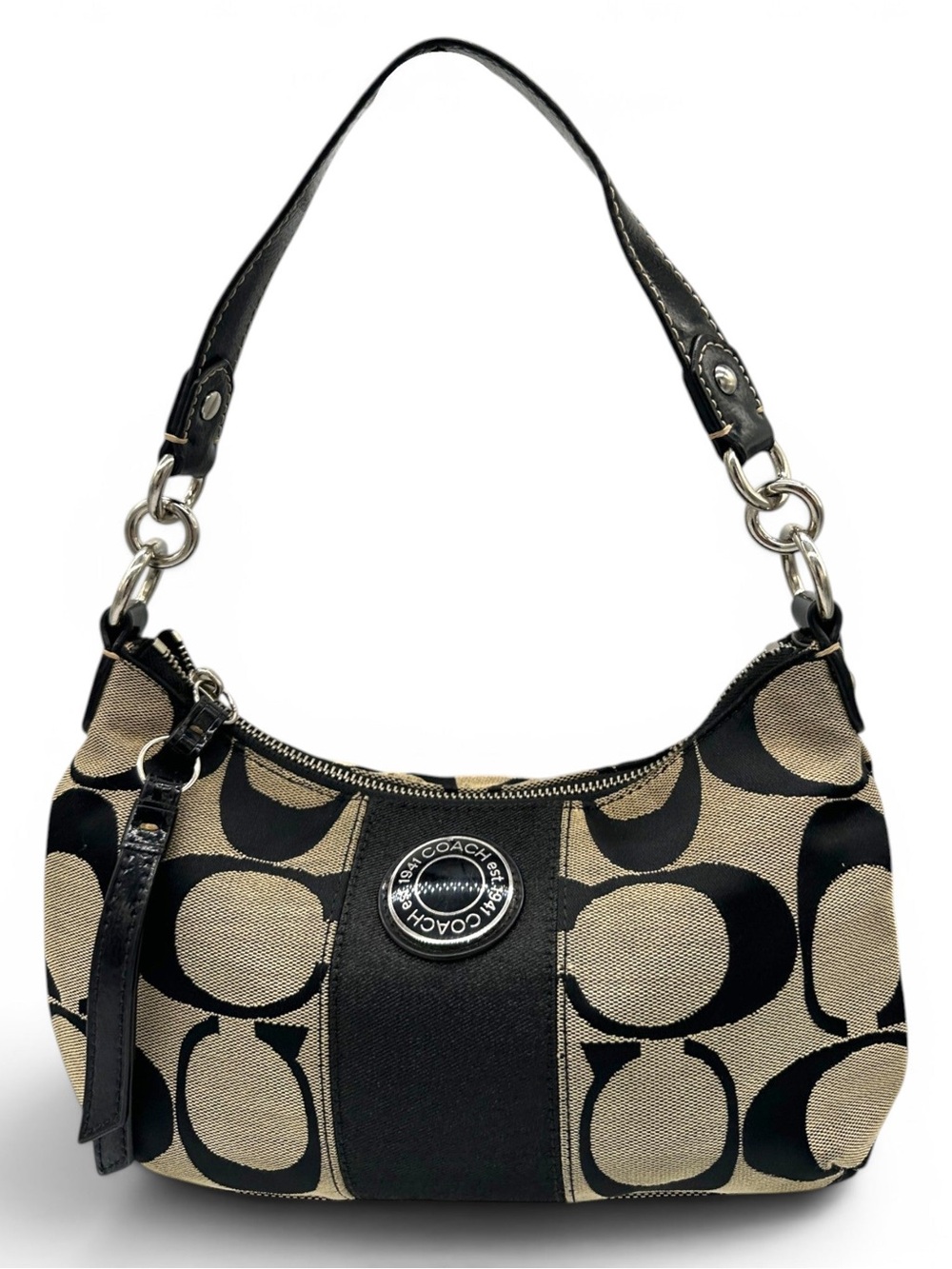 Coach legacy stripe Vintage 2000s monogram shoulder bag w long strap